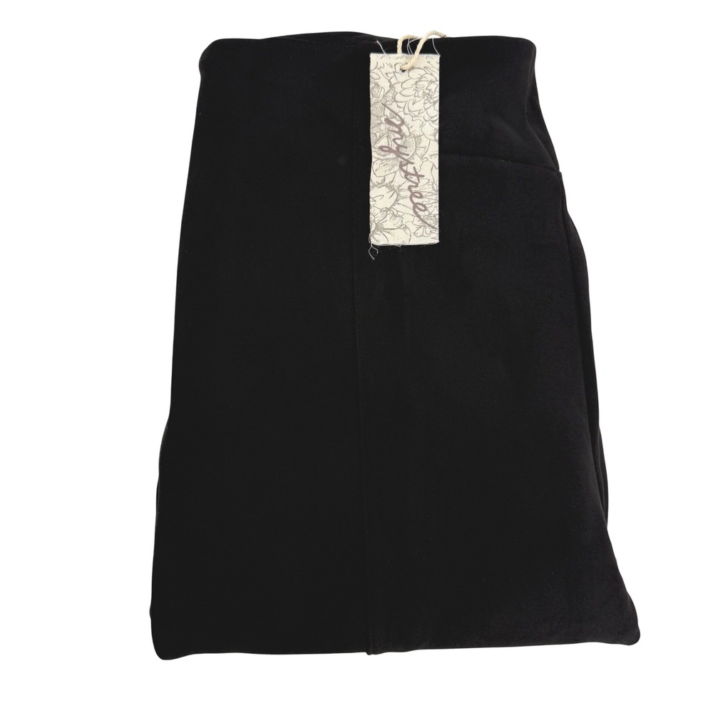 Mystree Faux Suede Flare Leg Split Hem Pants Size Medium Black‎ Side Zip NEW